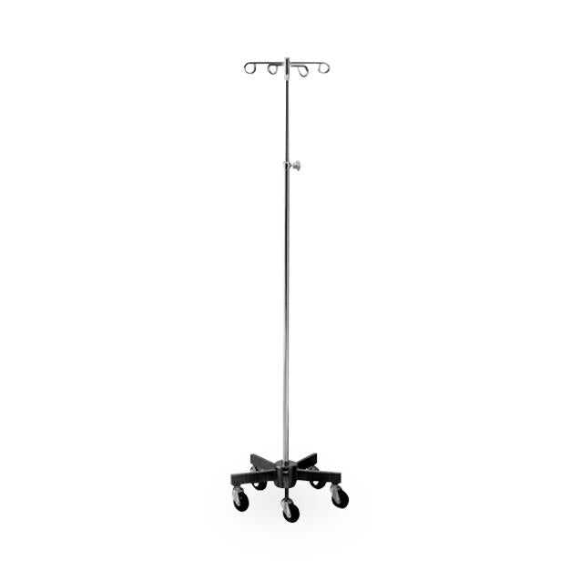 Brewer Infusion Pump Stands - Infusion Pump IV Stand with 2 Hooks and 5 Leg, Heavy Base, Knob-Adjustable, 4-Hook - 43417