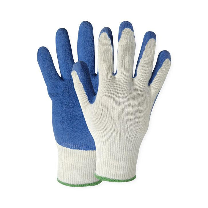 Wells Lamont Industrial, LLC Work Gloves with Poly / Cotton Shell and Latex Palm - Seamless Gloves with Latex Palm Coating, White / Blue, Large - Y9243L