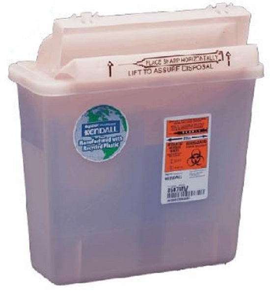 Cardinal Health Sharps Containers with Mailbox-Style Lid - CONTAINER, SHARPS, IN ROOM, 5 QT - 8507MW