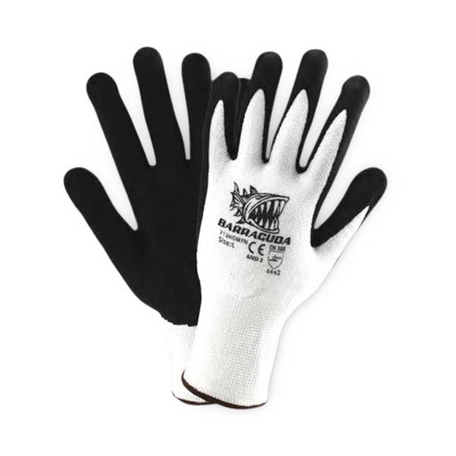 West Chester Barracuda White HPPE Nitrile Gloves - HPPE Shell Glove, Black Foam, Size L - 713HGWFN/L