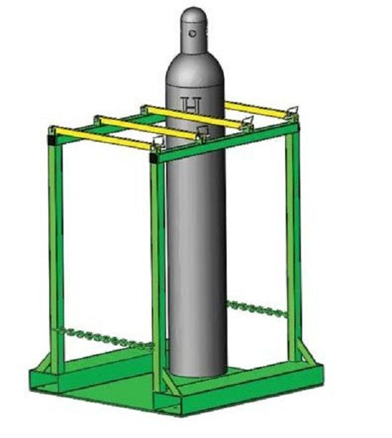Falls Welding and Fabricating Oxygen Cylinder Pallet Racks - 6-Cylinder Pellet Rack, H & T Cylinder, Oxygen - 1243-6
