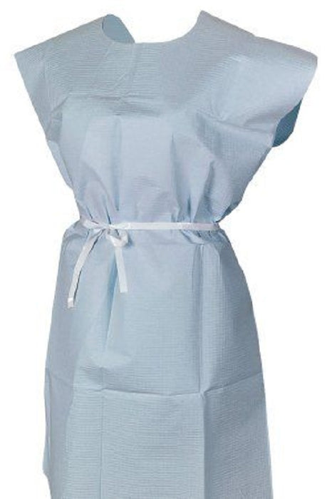 TIDI Exam Gowns - Exam Gown, Polyester, Blue, 30" x 42" - 980844