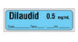 Shamrock Scientific Pre-Cut Anesthesia Drug Labels - Dilaudid Label, 0.5 mg / mL, Date, Time, Initial, Cut - SA-2422-DTI-PRE