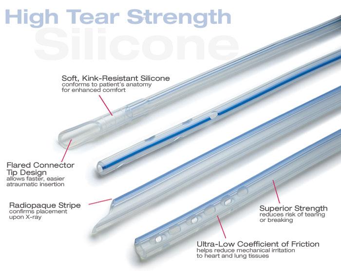 Getinge High-Tear Strength Right Angle Thoracic Catheters - Silicone Right Angle Thoracic Catheter, 32 Fr - 14232