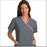Fashion Seal Healthcare Women's Fashion Poplin Cross-Over Tunic with Contrasting Trim - Pewter/Pretty Pink