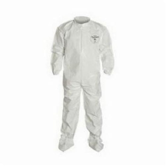 DuPont Tychem 4000 Coveralls with Elastic Cuffs - Tychem 4000 Coverall with Socks, No Hood, White, Size 4XL, Bulk Packed - SL121BWH4X001200