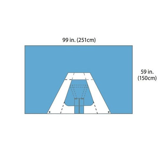 Cardinal Health Shoulder Drape with Pouch - Heavy-Duty Shoulder Drape, 99" x 59" - 59362