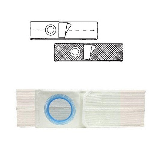 Nu-Hope Laboratories Nu-Form Support Belts - White 7" Nu-Form Hernia Support Belt with 2-1/2" Belt Ring, Regular, Size XL (41"-47" Long), Right Stoma - 6348-G