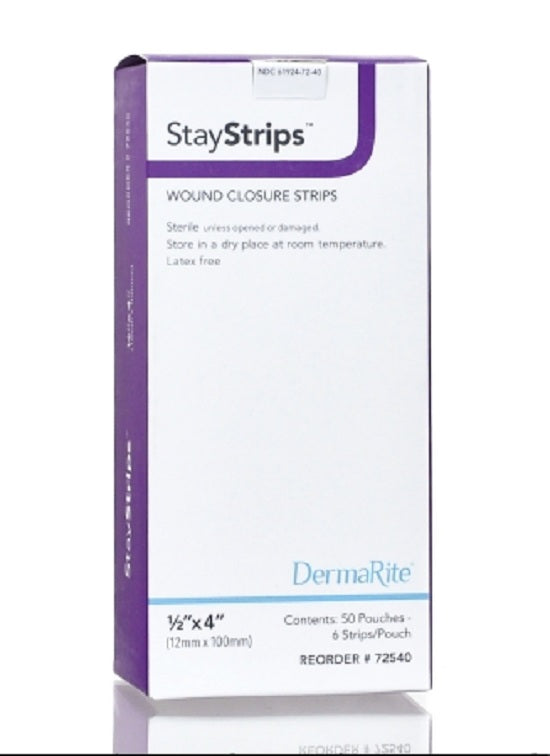 Dermarite Industries Staystrips Wound Closure Strips - Stay strips Wound Closure Strip, 1/2" x 4" - 72540