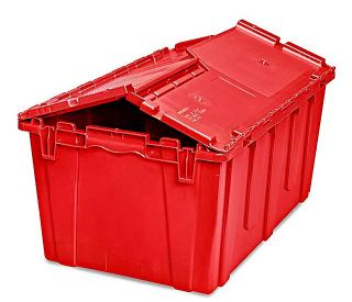 Tote with Attached Lid, Red, 25.2" x 15.5" x 11"