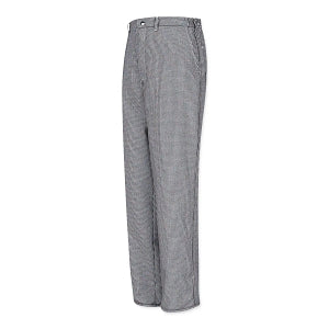 Vf Workwear-Div / Vf Imagewear (W) Men's Checkered Cook Pants - Men's Chef Pants with Zipper, Black / White Check, 30" x 36" Unhemmed - 2020BW30X36U