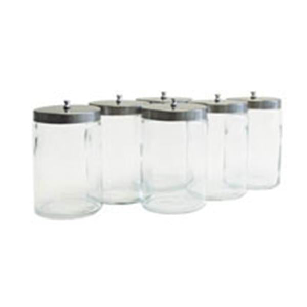 Graham-Field/Everest &Jennings Jar Sundry 7x4-1/4" Clear Flint Glass With Aluminum Cover Ea