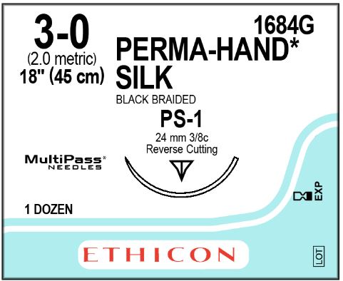 Ethicon Precision Point Perma-Hand Surgical Suture - Precision Point P ...
