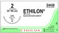 Ethicon D-Special Sutures - D-Special Ethilon Suture, Black Monofilament, Size 2, 36", with CTX Needle - D4438