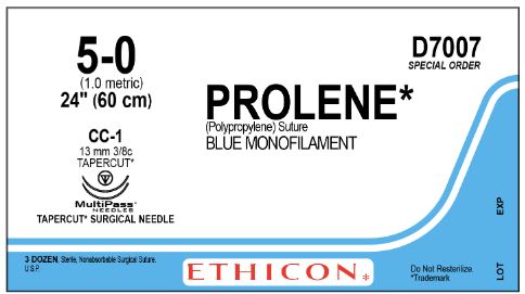 Prolene 60 Ethicon Prolene Sutures with Hemo-Seal - SUTURE, PROLENE, 60 CM, 5-0 B ...
