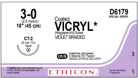Ethicon Coated Vicryl Sutures - Coated VICRYL Absorbable Suture, Viole ...