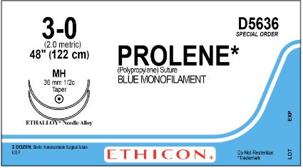 Ethicon Ethilon Taper Point Sutures - Prolene Monofilament Suture, Blu ...