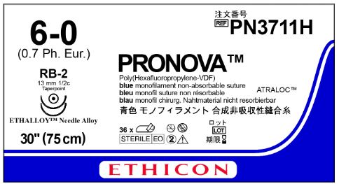 Ethicon PRONOVA Poly Suture - SUTURE, PRONOVA, BLUE, 6/0, 30", PN3711H - ET PN3711H