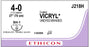 Ethicon Coated Vicryl Undyed Sutures - SUTURE, 4/0 27 CTD VIC UND BR SH-, VA - J218H