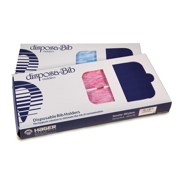 Hager Worldwide  Bib Holder Disposa-Bib Floral Pink 200/Bx
