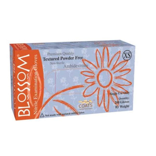 Mexpo International  Gloves Exam Blossom COATS PF Nitrile Latex-Free Lg Blue 200/Bx, 10 BX/CA (BM 44898)