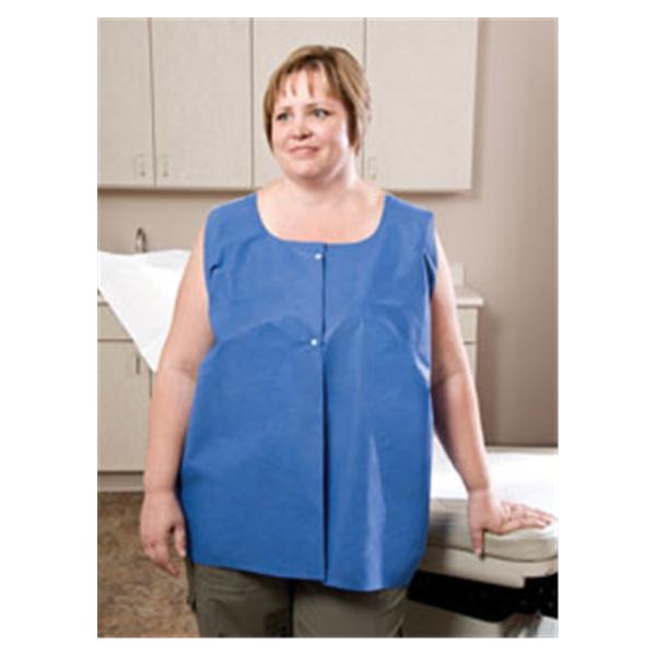 Graham Medical Vest Patient AmpleWear Non Woven Blue / White 50/Ca