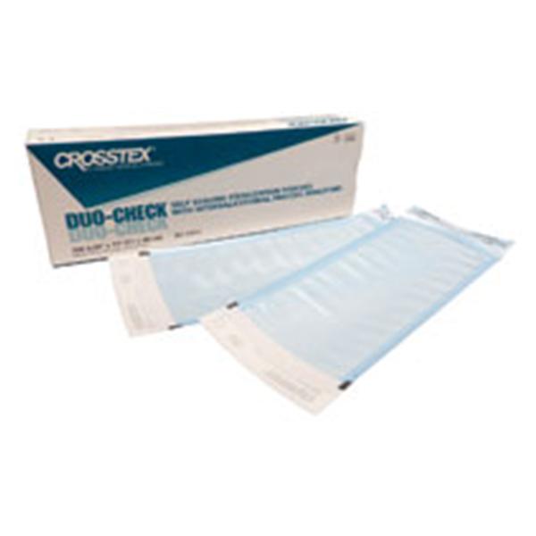 Crosstex International Pouch Sterilization Duo Check 4.25 in x 11 in Blue Tint 10Bx/Ca