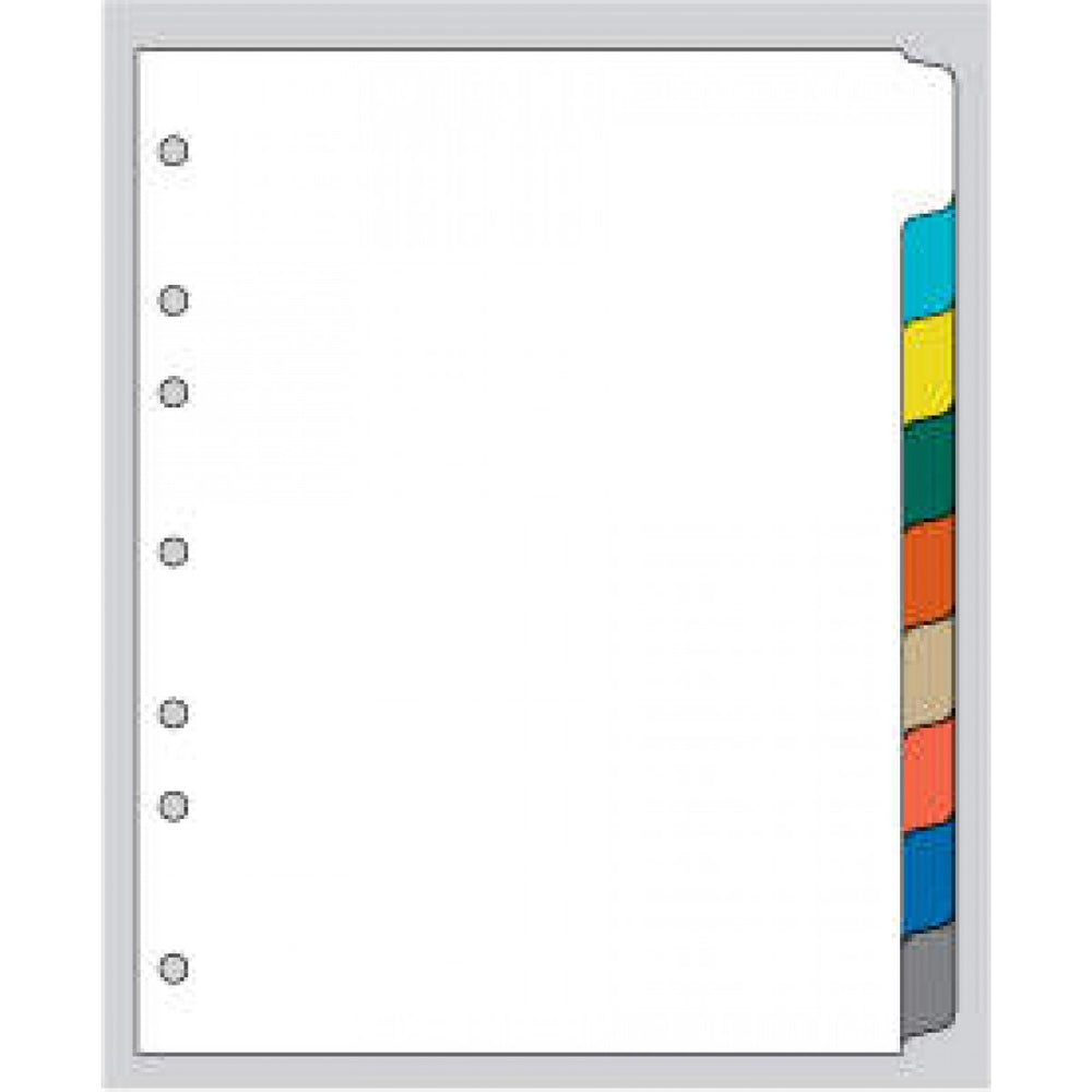 Chart Divider Side Tab 1/9 Cut Blank Multi-Color Poly 8-1/2