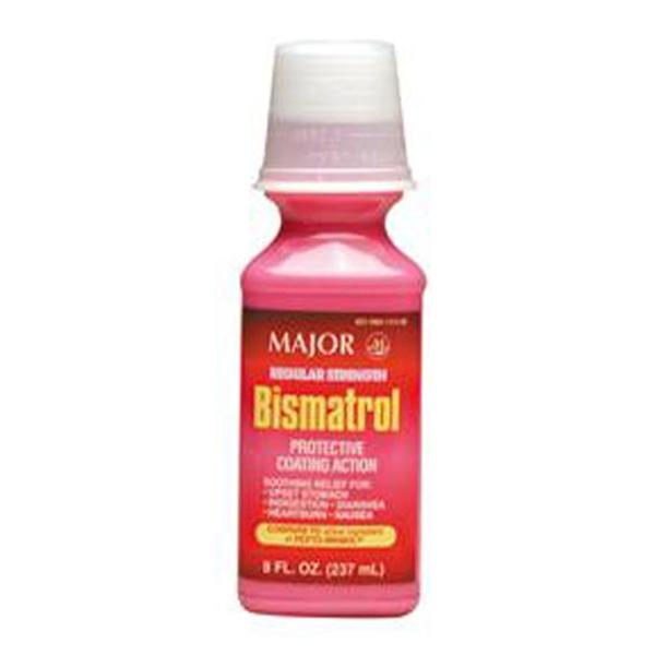 Major Pharmaceuticals Pink Bismuth Liquid Bottle 262mg Regular Strength 8oz 8oz/Bt
