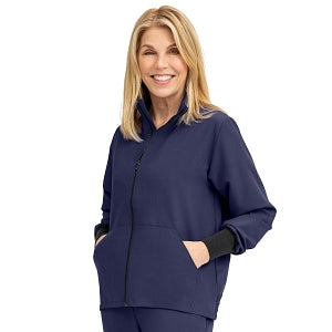 Medline Track Jacket - Self-Piping Track Jacket with Pocket, Navy, Size 2XL - 2541NVYXXL