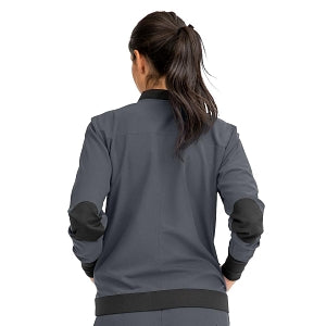 Medline Women's Bomber Jacket - Women's Bomber Jacket with Welt Pocket and Zipper, Charcoal, Small - 2543CHRS