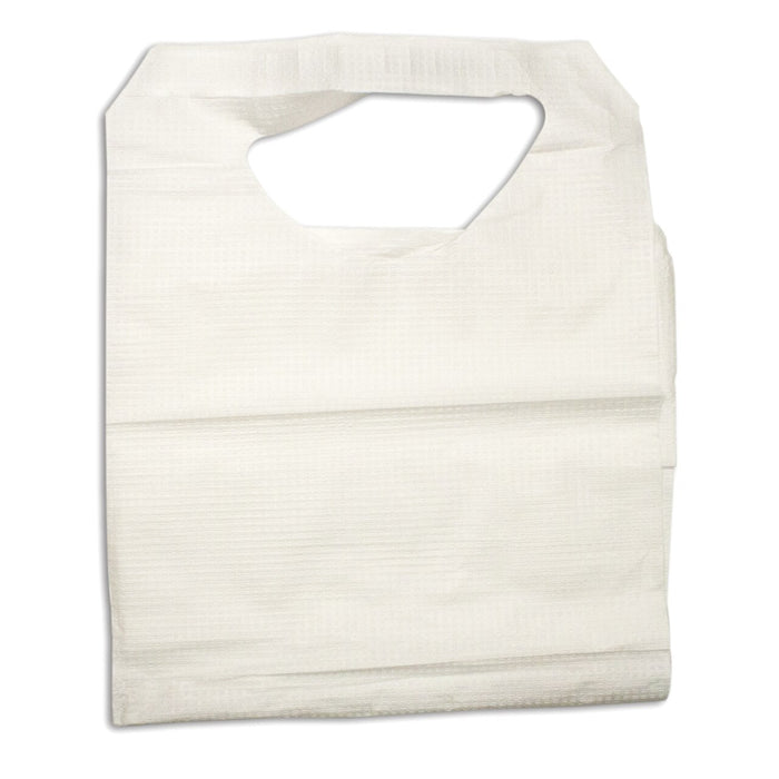 Dynarex Paper / Poly Lap Bibs with Ties - BIB, LAP, PAPER, 16X33, W/TIES, ADULT, DISP - 4405