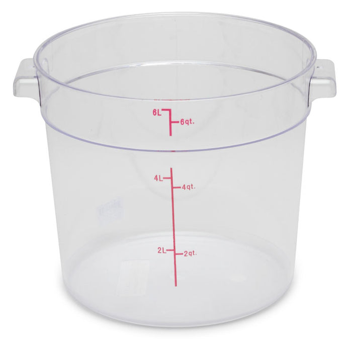 Royal Industries Round Graduated Containers and Lids - CONTAINER, GRADUATED, ROUND, CLR, NSF, PC, 6QT - ROY PCRC 6