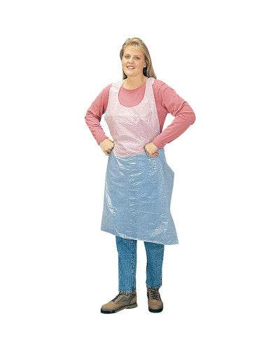  APRON, POLYETHYLENE, 28X46, 1.25MIL, WH, BULK