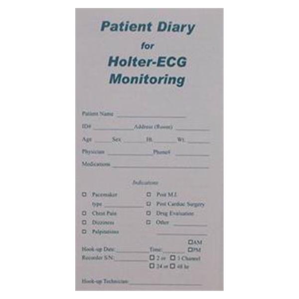 Nikomed USA  Diary Patient 3-1/2x5-1/2" For Holter 100/Pk