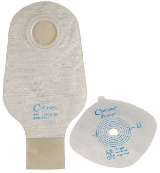 Flexicare Coloset D2 (two-piece) Drainable Pouches - Coloset D2 Drainable Pouch with Comfort Back, Clear, 2 Piece, 57 mm - 00-931-157U