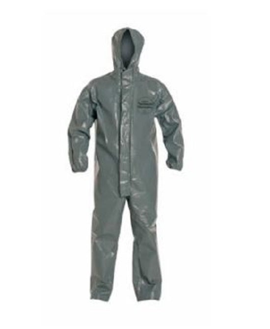 DuPont Tychem 6000 Coveralls - Tychem 6000FR Zipper Front Coverall with Hood, Elastic Wrist and Ankle, Storm Flap, Gray, Size 2XL, , NFPA 1992 and 2112, Bulk Packed - TP198TGY2X000200