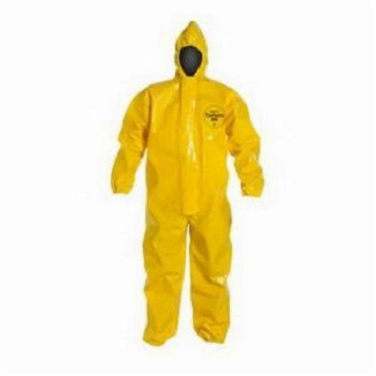 DuPont Tychem 9000 Coveralls - Tychem 9000 Zipper Front Coverall with Hood, Elastic Wrist and Ankle, Storm Flap, Yellow, Size 5XL, Berry Compliant - BR127TYL5X0002BN