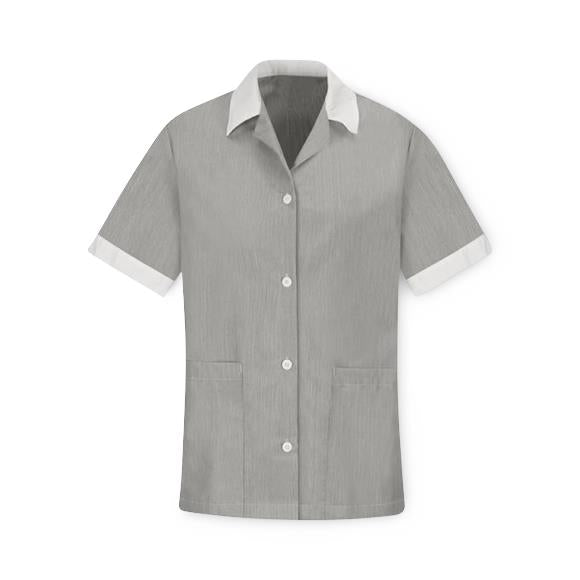 Vf Workwear-Div / Vf Imagewear (W) Ladies Single-Breasted Lapel Tops - Women's Single-Breasted Tunic, Black Pincord, Size XL - 9S05BKXL