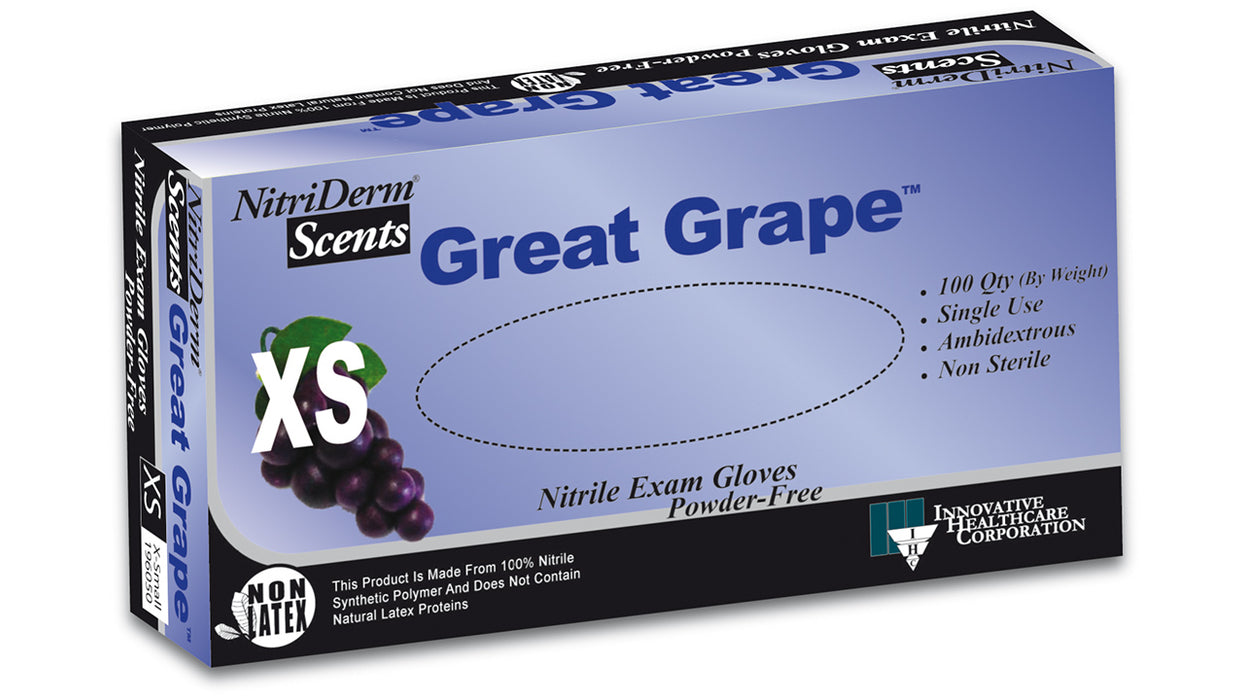 Innovative NitriDerm Series 196 Nitrile Exam Gloves - GLOVES, EXAM, NITRILE, BLUE, GRAPE SCENT, XL - 196350
