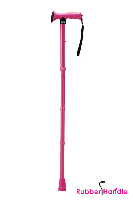Rubber handle folding cane