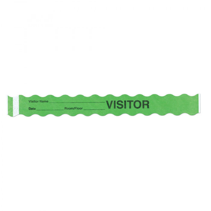 Short Stay Write-On Wristband Tyvek 1" X 10" Adult/Pedi Lime - 1000 Per Box