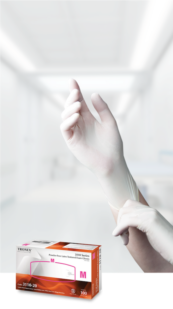 Powder-Free Textured Latex Exam Gloves, Natural, Size XL