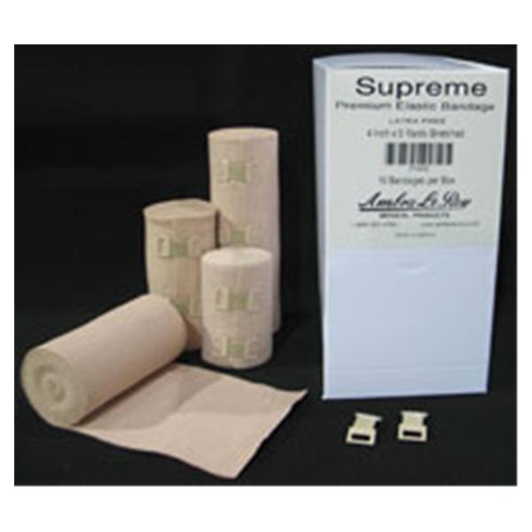 Ambra Leroy Medical Bandage Supreme 2"x5yd Compression Elstc Strtch Clp Tan LF 10/Bx