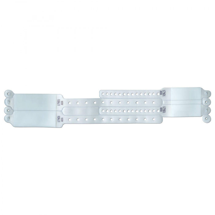 Speedi-Print Imprinter Wristband Vinyl X 9-1/4" L X 1" H (Adult) 6 -1/2" L X 3/4" H (Infant) White - 400 Per Box