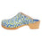 Cape Clogs  Clog Open Back Leather / Wood Base W Adlt Twn Flwr Sz 5 SlpOn Ea