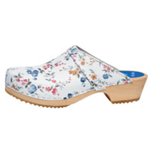 Cape Clogs  Clog Open Back Leather / Wood Base W Adlt WldFlwr Sz 8.5 SlpOn Ea