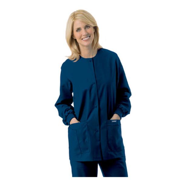 Landau Uniforms  Jacket Warm-Up 65% Polyester / 35% Cotton Womens Navy Lg 4Pckt Ea