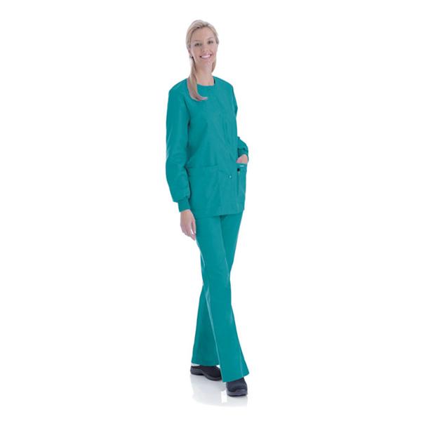 Landau Uniforms  Jacket Warm-Up 65% Polyester / 35% Cotton Womens Teal Md 4Pckt Ea