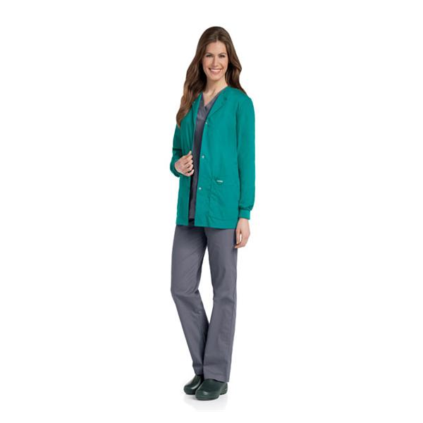Landau Uniforms  Jacket Warm-Up 65% Polyester / 35% Cotton Womens Teal XS 4Pckt Ea